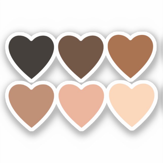 Anti-Racism Skintone Hearts Sticker (Front)