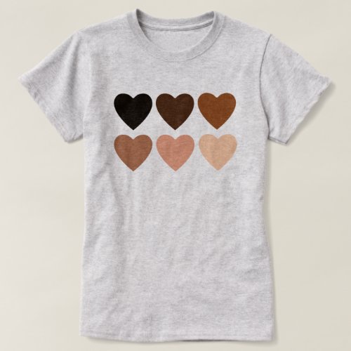 Anti_Racism Skintone Hearts T_Shirt