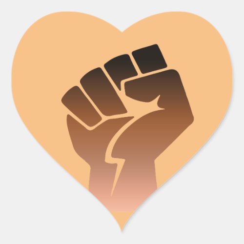 Anti_Racism Skintone Resist Fist Heart Sticker