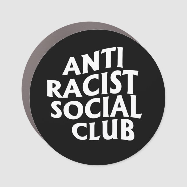 Anti-Racist Club Classic Round Sticker Car Magnet (Front)