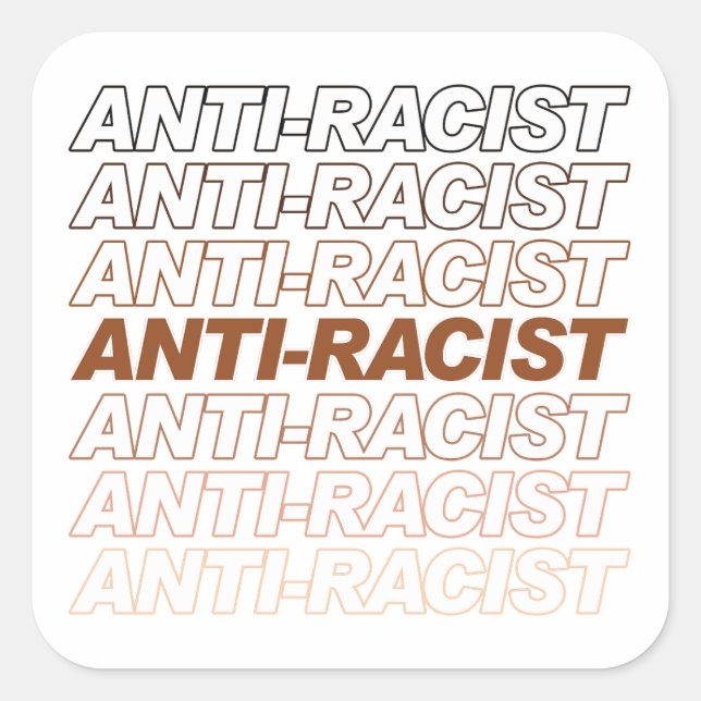 Anti-Racist Pattern Square Sticker (Front)