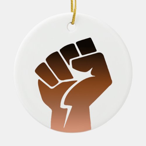 Anti_Racist Resistance Fist Ceramic Ornament