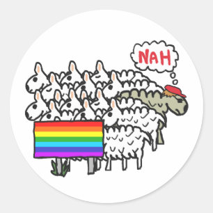 Anti Rainbow Sheep Classic Round Sticker