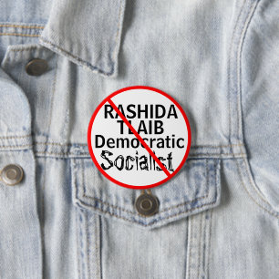 Anti-Rashida Tlaib Democratic Socialist Button