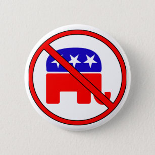 Anti Republican Elephant Button