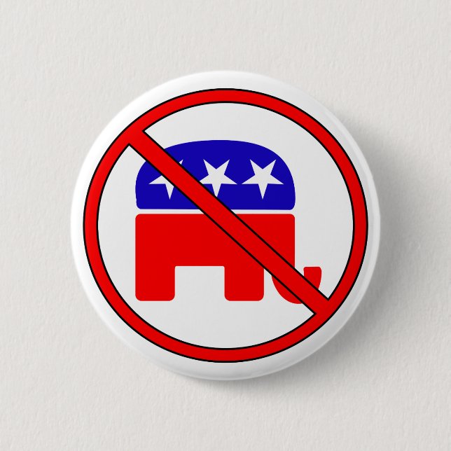 Anti Republican Elephant Button (Front)