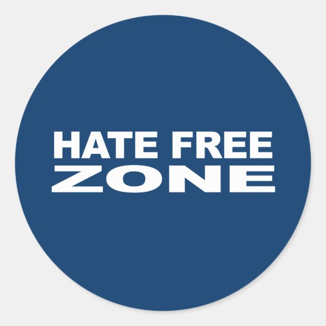 Anti-Republican - Hate Free Zone 2 Classic Round Sticker (Front)