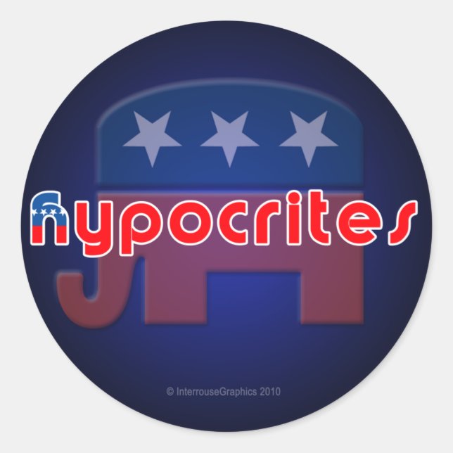 Anti-Republican Hypocrites Stickers (Front)