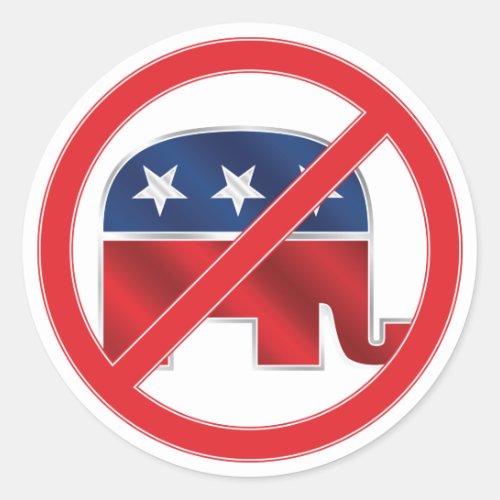 Anti_Republican Round Sticker