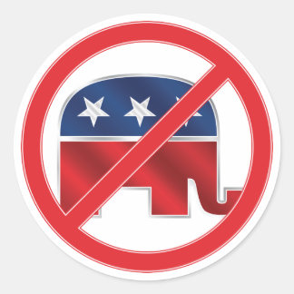 Anti-Republican Round Sticker