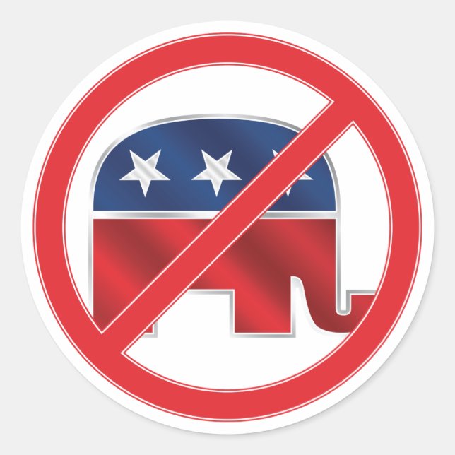 Anti-Republican Round Sticker (Front)