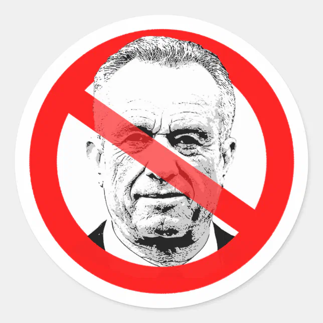 Anti Rfk Jr. Signs Anti RFK Jr. Crossed Out Face Classic Round Sticker | Zazzle