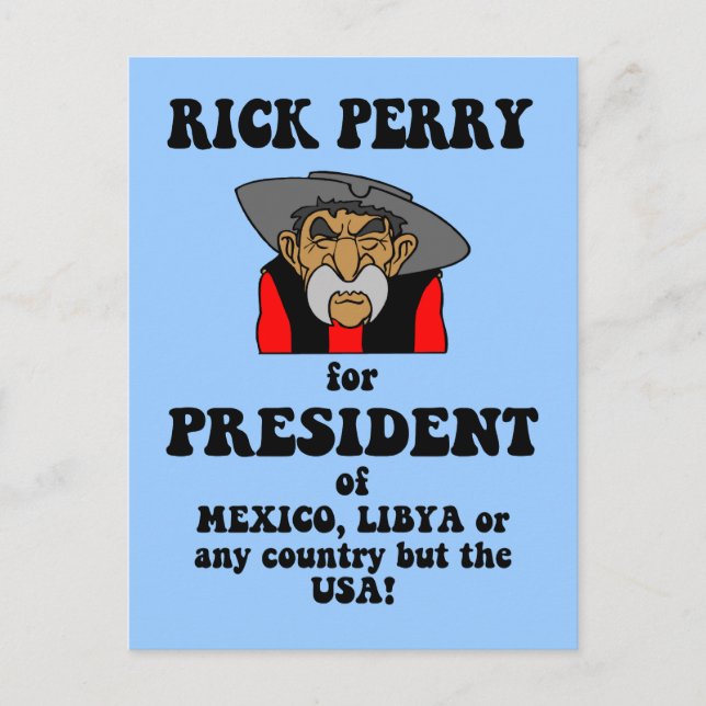anti Rick Perry Postcard (Front)