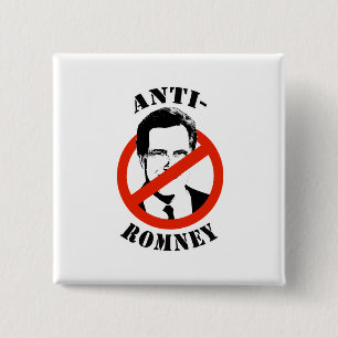 ANTI-ROMNEY - PINBACK BUTTON