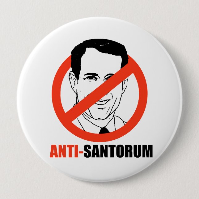 Anti-Santorum- Pinback Button (Front)