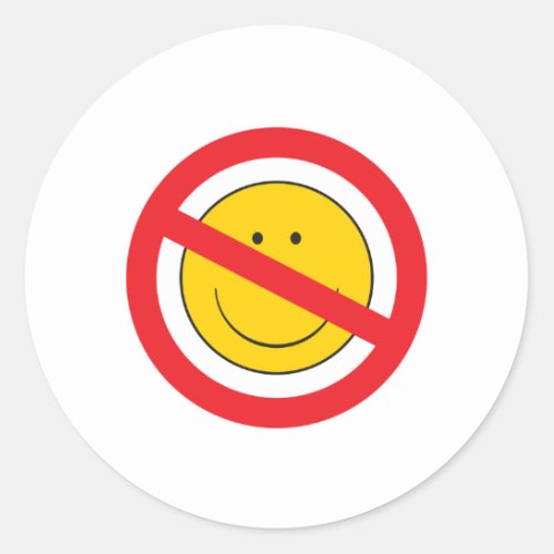 Anti_Smiley Face Classic Round Sticker