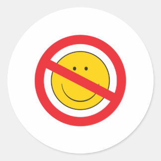 Anti-Smiley Face Classic Round Sticker
