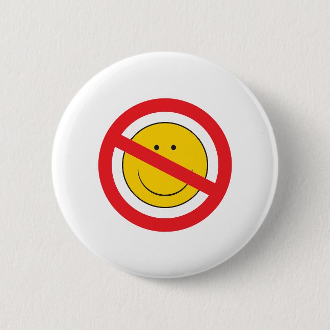 Anti-Smiley Face Pinback Button (Front)