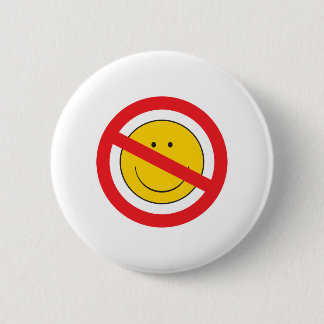 Anti-Smiley Face Pinback Button