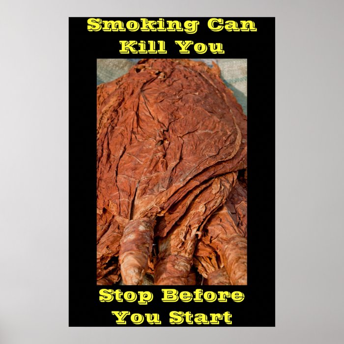 anti smoking posters yellow words