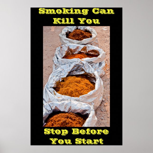 anti smoking posters yellow words (Front)