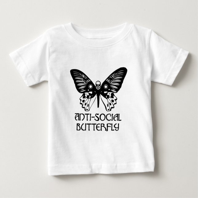 Anti-Social Butterfly Baby T-Shirt (Front)
