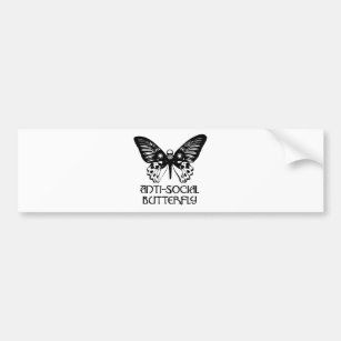 Anti-Social Butterfly Bumper Sticker