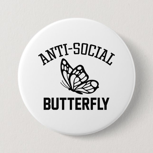 Anti-Social Butterfly Button (Front)