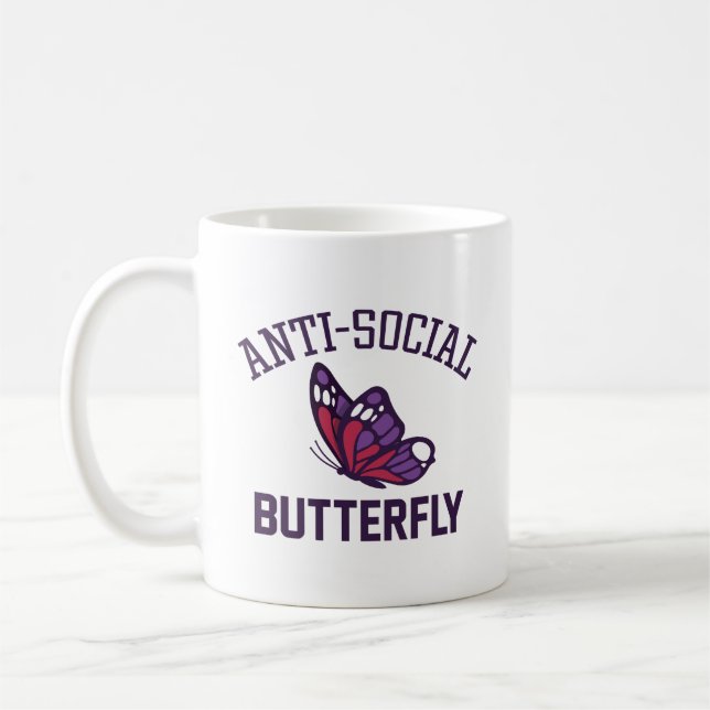 Anti-Social Butterfly Coffee Mug (Left)