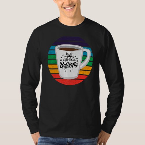 Anti Social Butterfly Coffee  with Mug and Rainbow T_Shirt