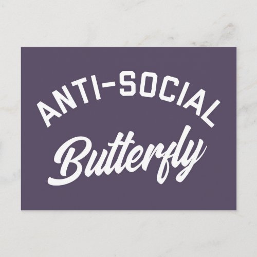Anti_Social Butterfly Funny Quote Postcard