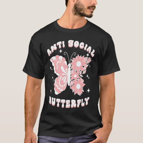 Anti Social Butterfly Womens Introvert Anti Social T_Shirt