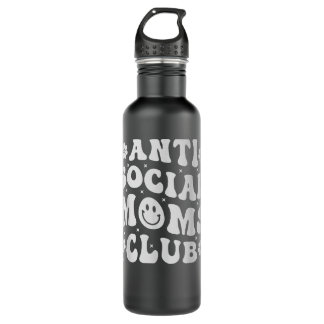 Anti Social Moms Club - Retro Funny Mom Life Mothe Stainless Steel Water Bottle