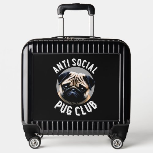 Anti Social Pug Club Rolling  Luggage