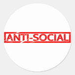 Anti-social Stamp Classic Round Sticker