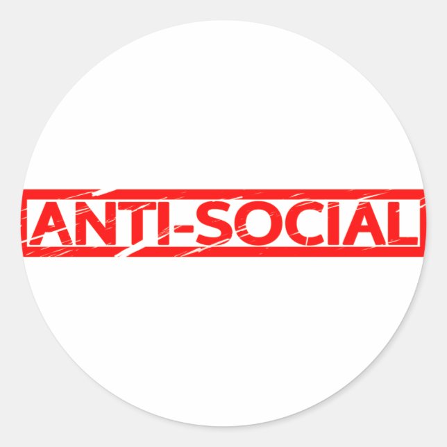 Anti-social Stamp Classic Round Sticker (Front)