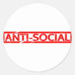 Anti-social Stamp Classic Round Sticker