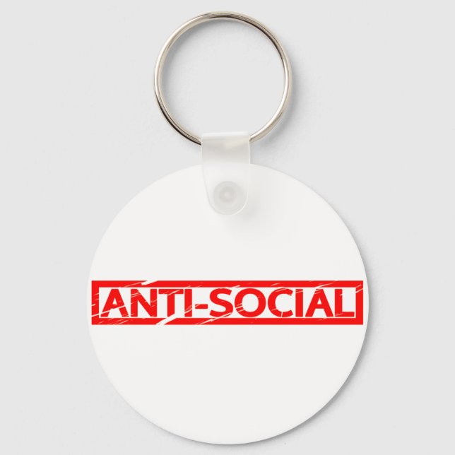 Anti-social Stamp Keychain (Front)