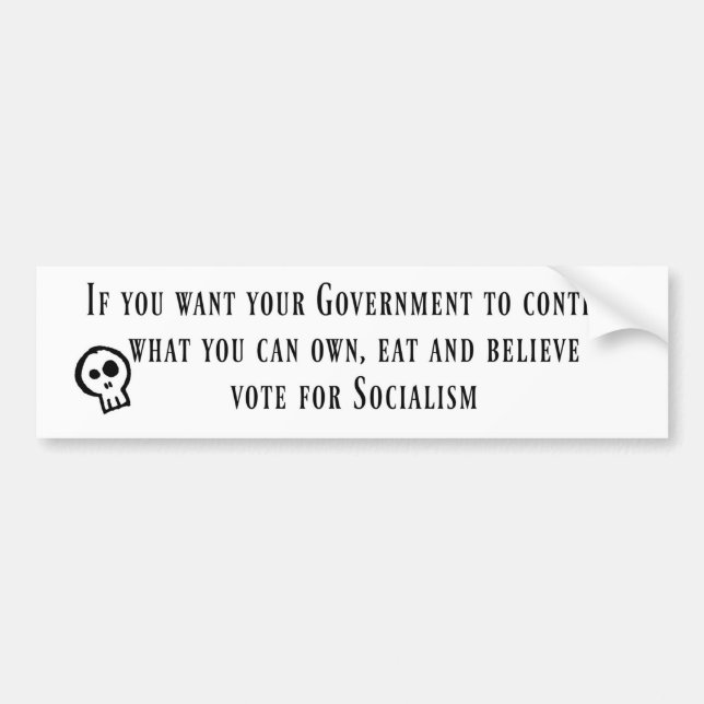 Anti-Socialist Bumper Sticker (Front)