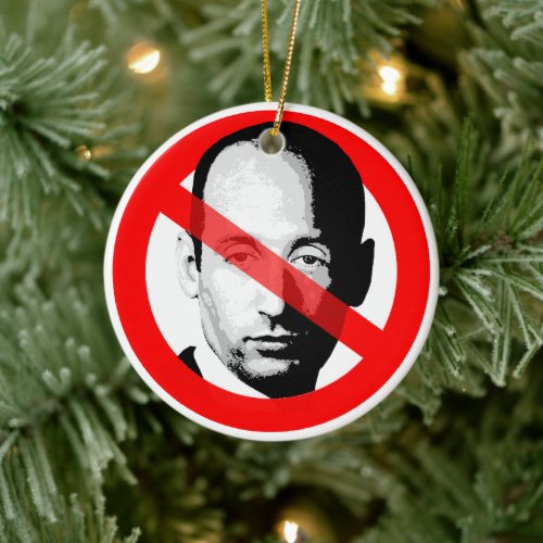 Anti Stephen Miller Crossed Out Face Ceramic Ornament