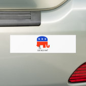 Anti Tea-Party Elephant Poop in Tea Cup Bumper Sticker (On Car)