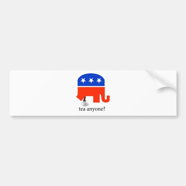 Anti Tea-Party Elephant Poop in Tea Cup Bumper Sticker (Front)
