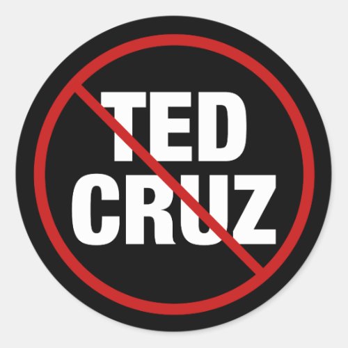 Anti Ted Cruz Texas Democrat Black Political Classic Round Sticker