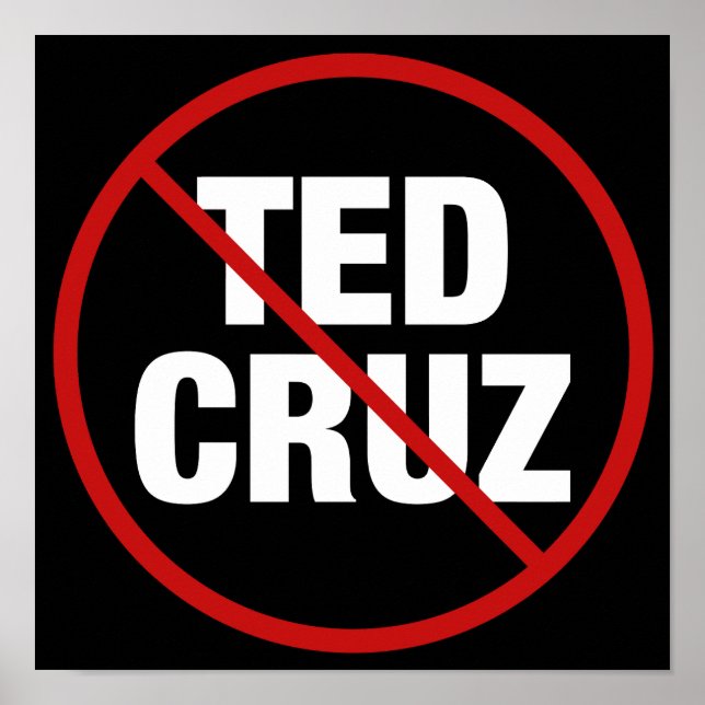 Anti Ted Cruz Texas Democrat Political Poster (Front)
