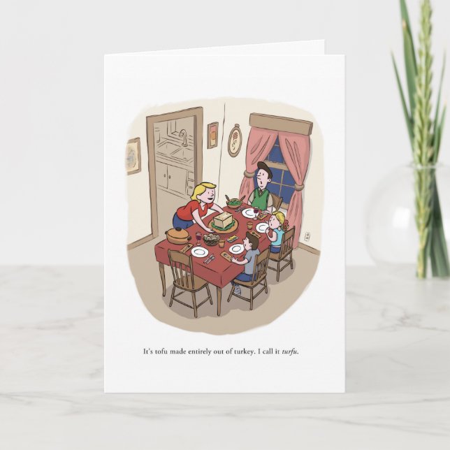 Anti-Tofurkey Thanksgiving Holiday Card (Front)