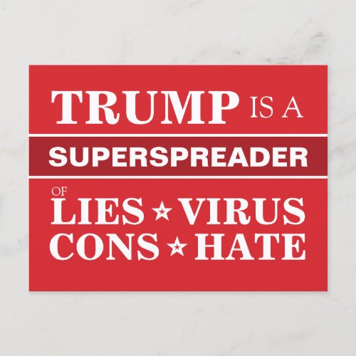 Anti_Trump 2020 Superspreader Lies Cons Hate Postcard