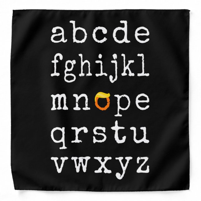 Anti-Trump Alphabet - Nope V Bandana (Front)