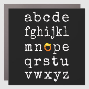 Anti-Trump Alphabet - Nope V Car Magnet