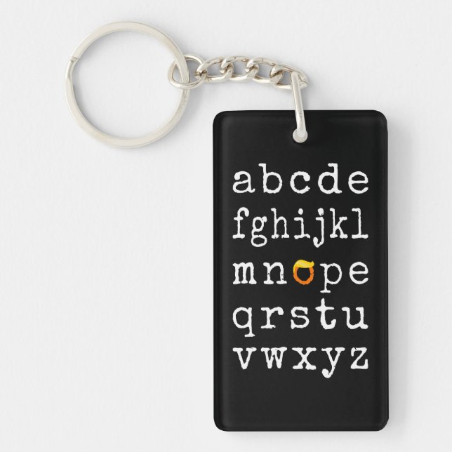 Anti-Trump Alphabet - Nope V Keychain (Front)