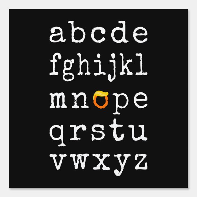 Anti-Trump Alphabet - Nope V Sign (Front)
